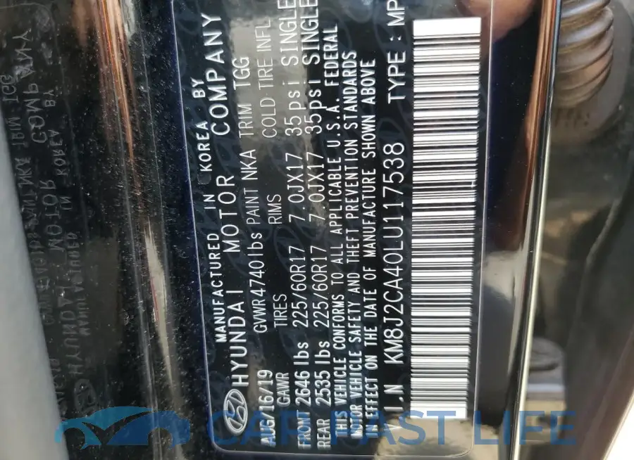 KM8J2CA40LU117538# 13