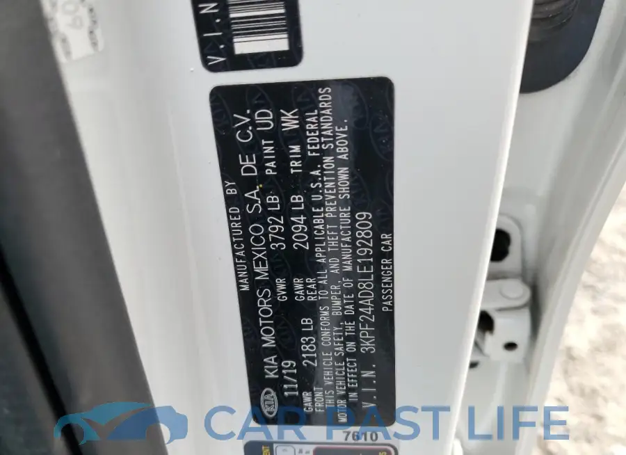 3KPF24AD8LE192809# 12