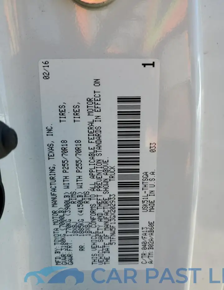5TFNW5F13GX202933# 13