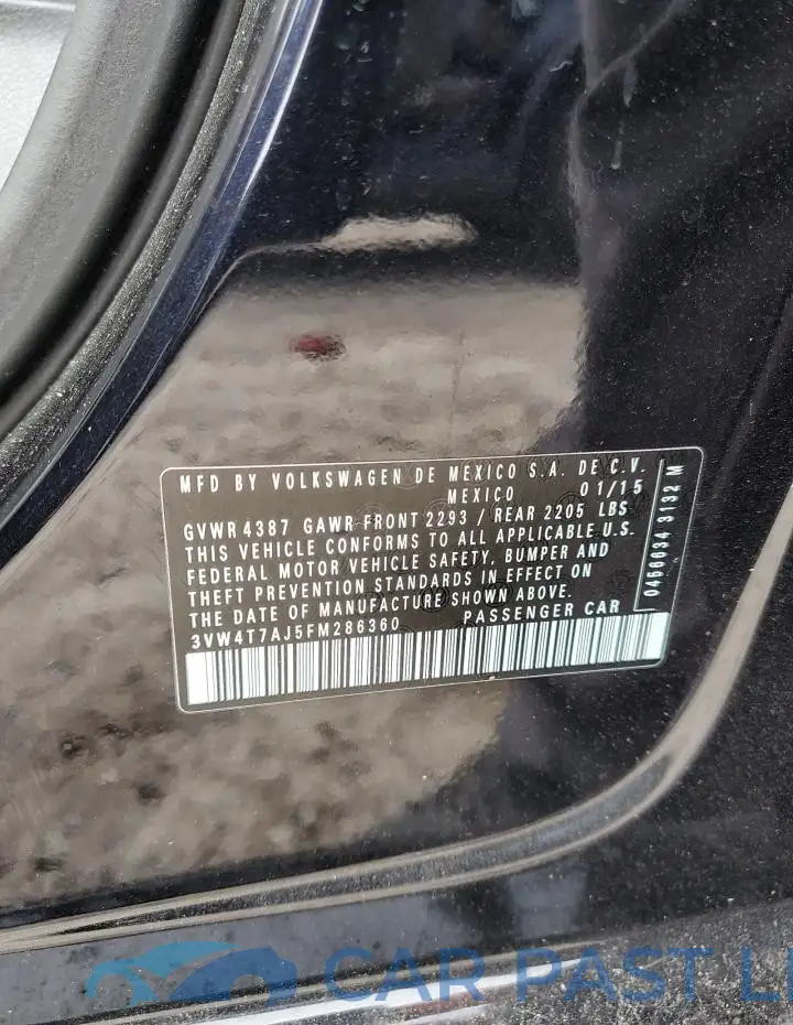 3VW4T7AJ5FM286360# 12