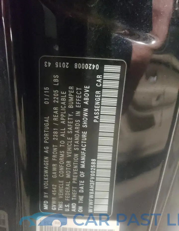 WVWFW8AH3FV002588# 12