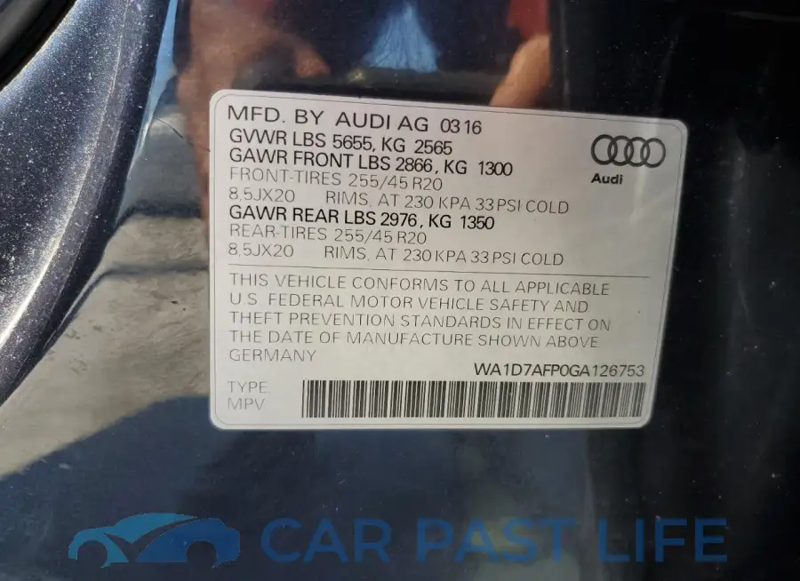 WA1D7AFP0GA126753# 13