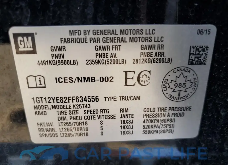 1GT12YE82FF634556# 12