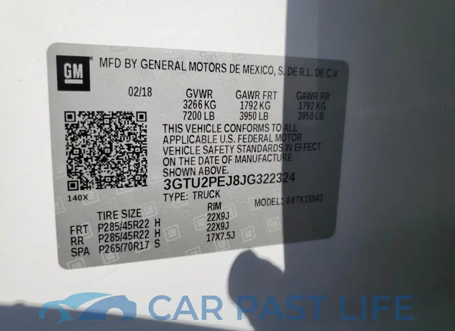 3GTU2PEJ8JG322324# 12