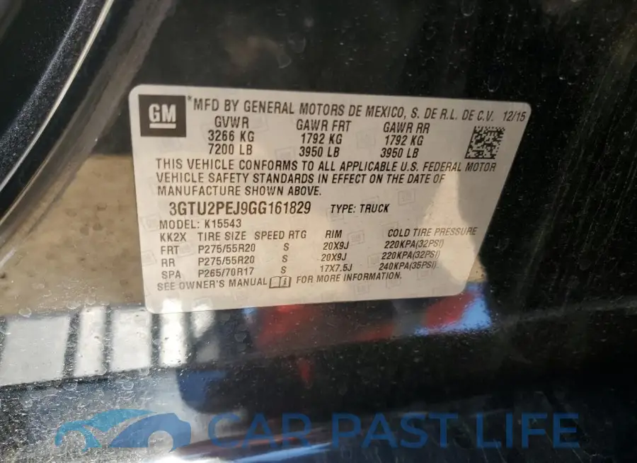 3GTU2PEJ9GG161829# 12