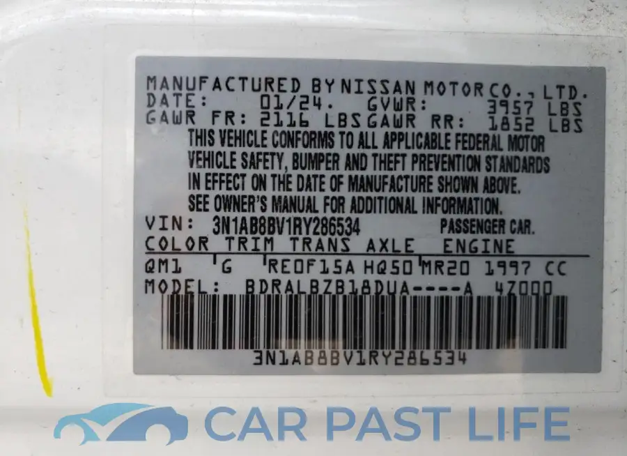 3N1AB8BV1RY286534# 12