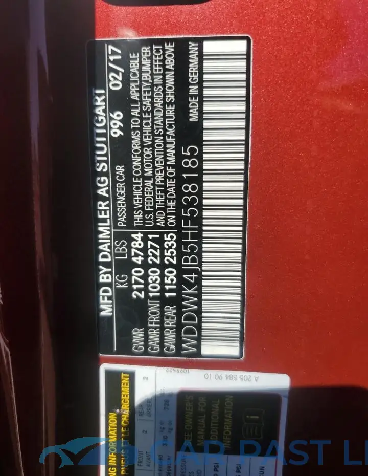 WDDWK4JB5HF538185# 13