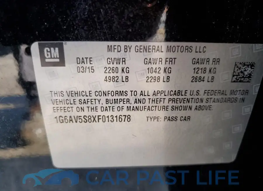 1G6AV5S8XF0131678# 12