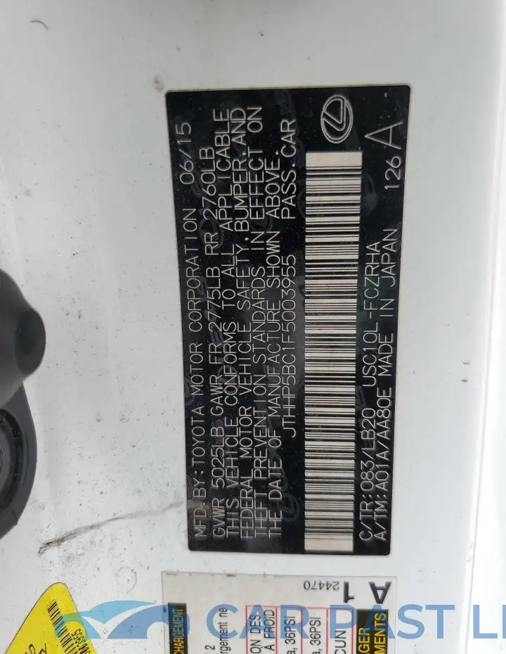 JTHHP5BC1F5003955# 12
