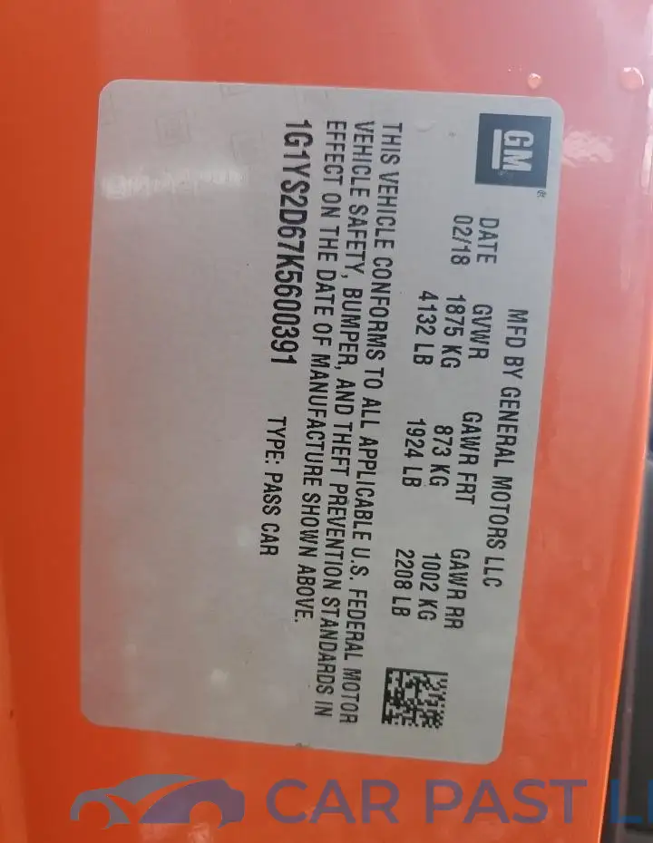 1G1YS2D67K5600391# 13