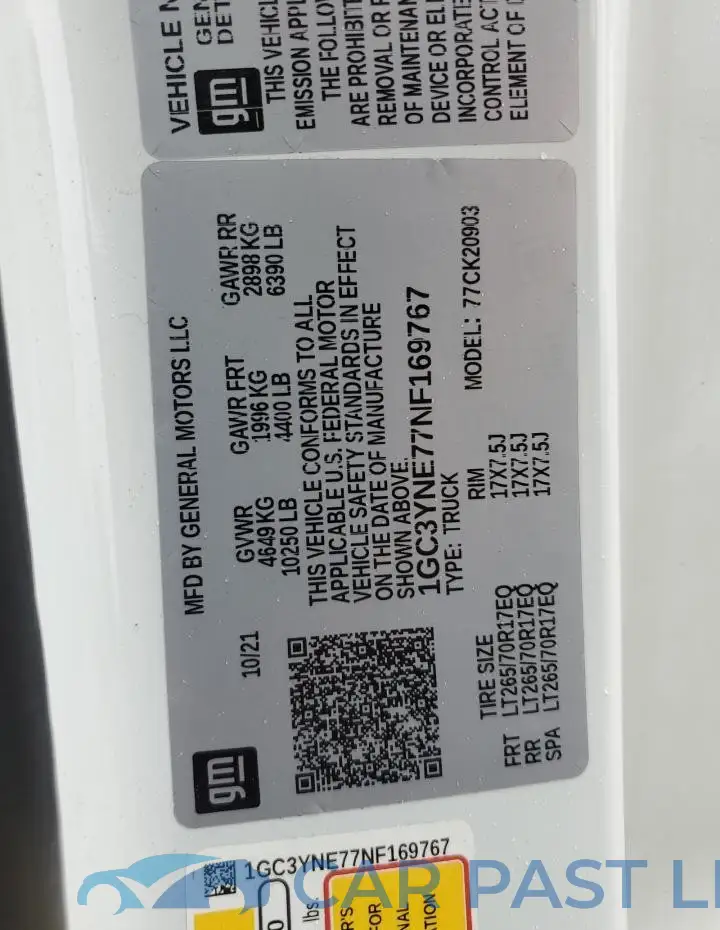 1GC3YNE77NF169767# 12