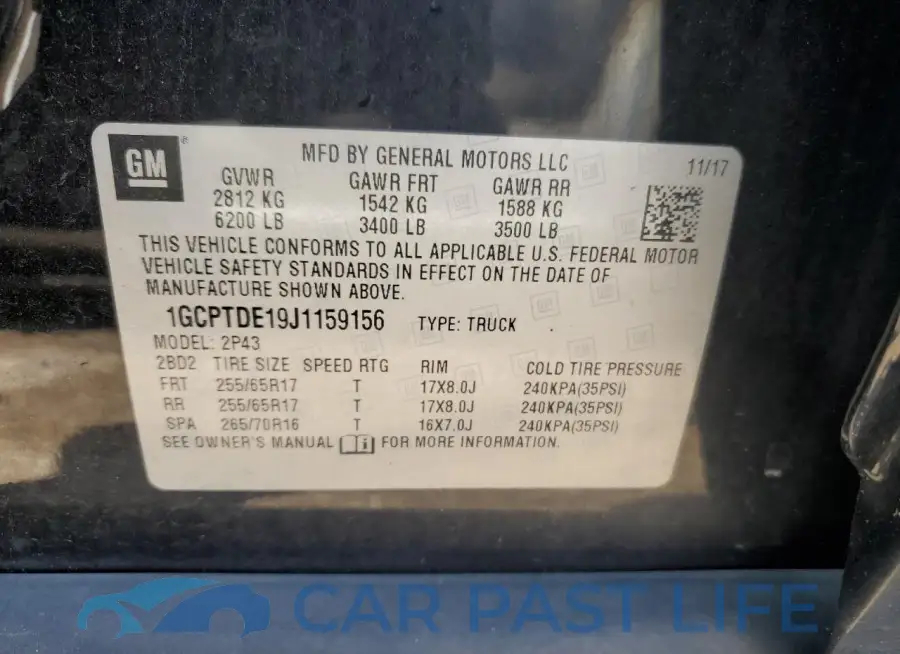 1GCPTDE19J1159156# 12