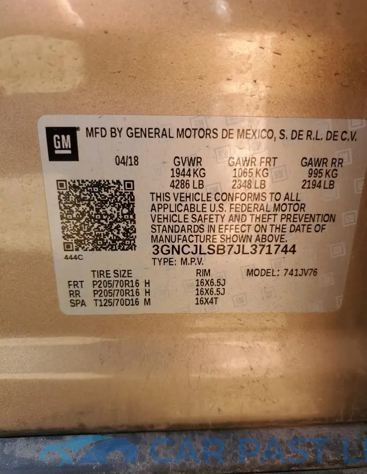 3GNCJLSB7JL371744# 13