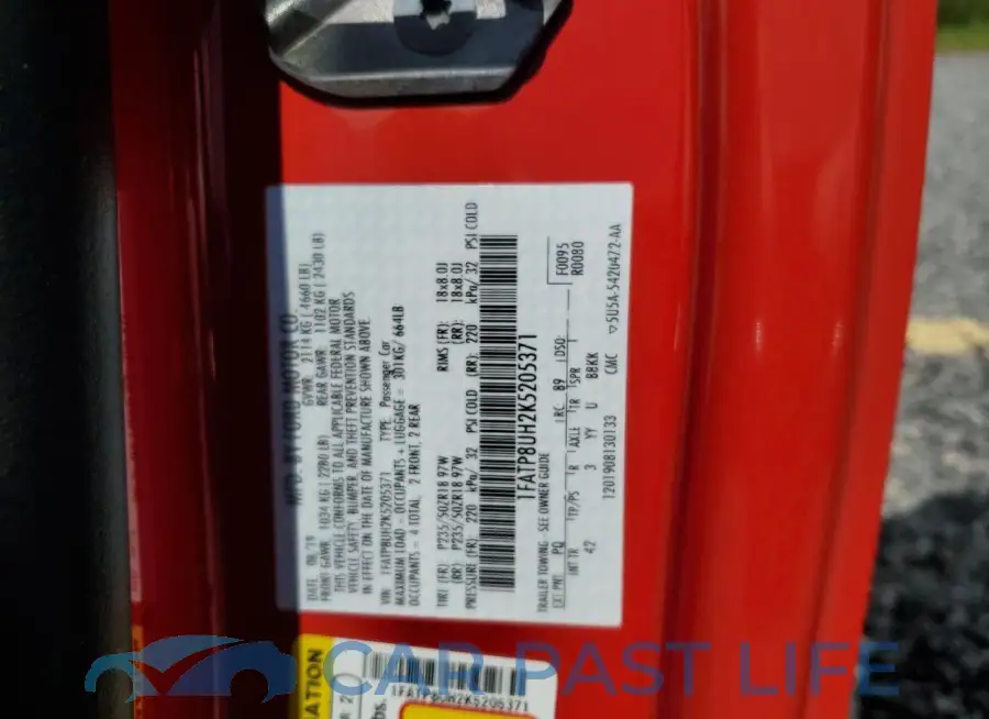 1FATP8UH2K5205371# 13
