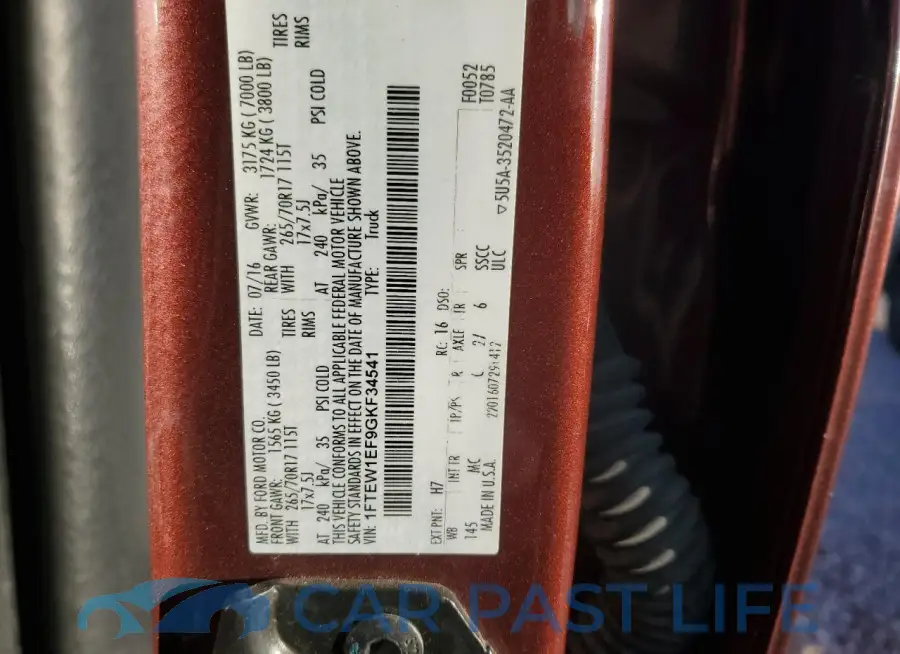 1FTEW1EF9GKF34541# 12