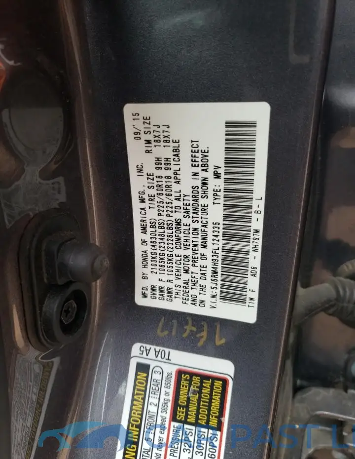 5J6RM4H93FL124335# 12