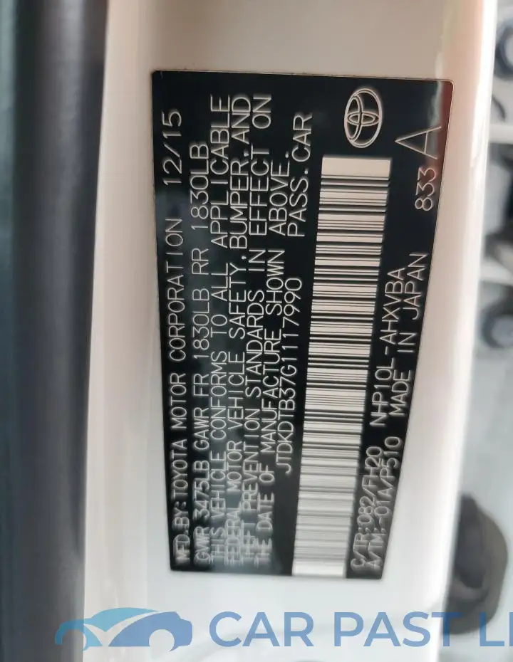 JTDKDTB37G1117990# 13
