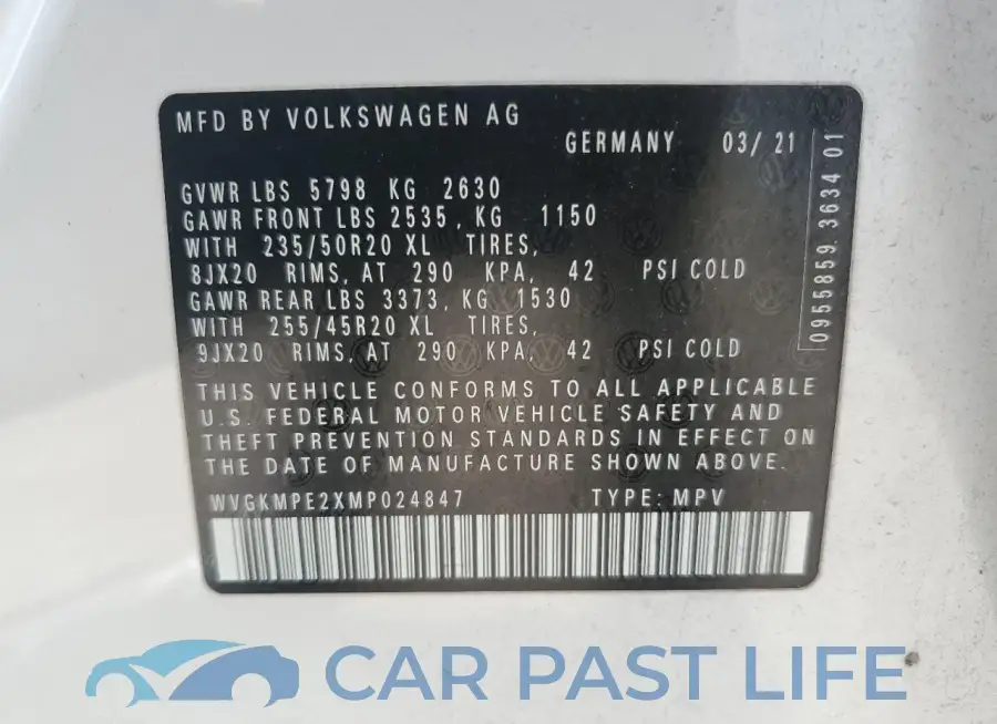 WVGKMPE2XMP024847# 13