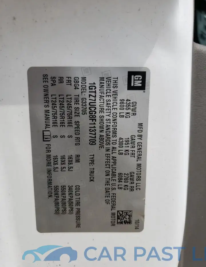 1GTZ7UCG8F1137709# 12