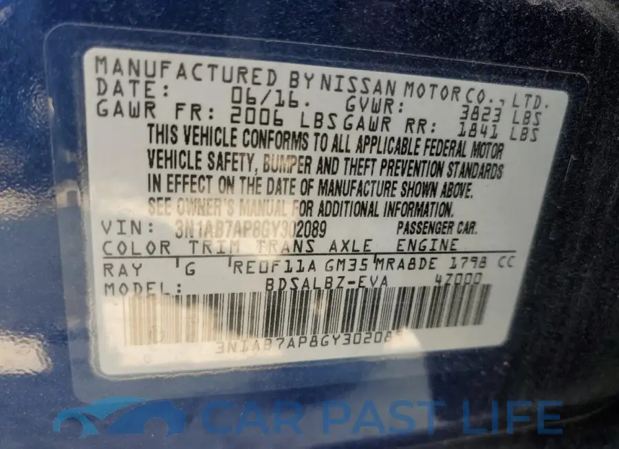 3N1AB7AP8GY302089# 12