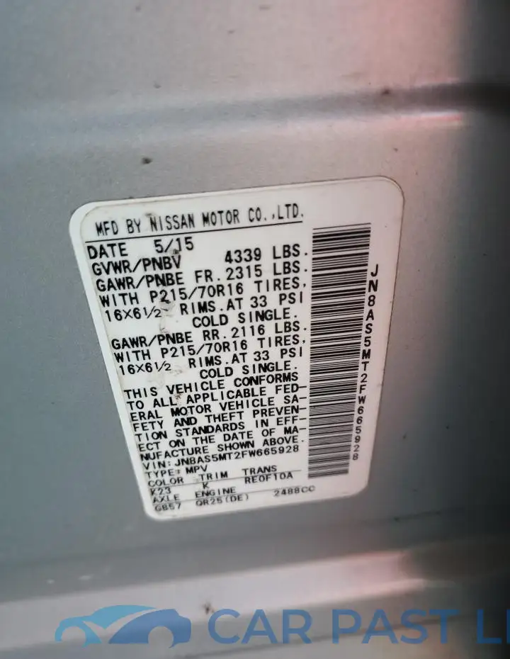 JN8AS5MT2FW665928# 13