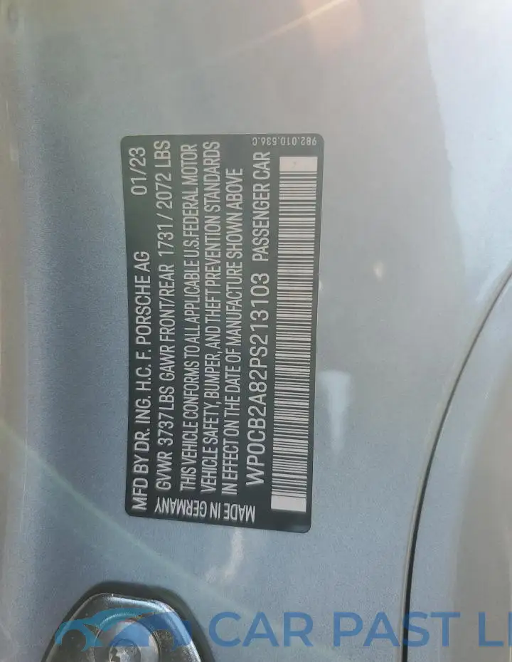 WP0CB2A82PS213103# 13