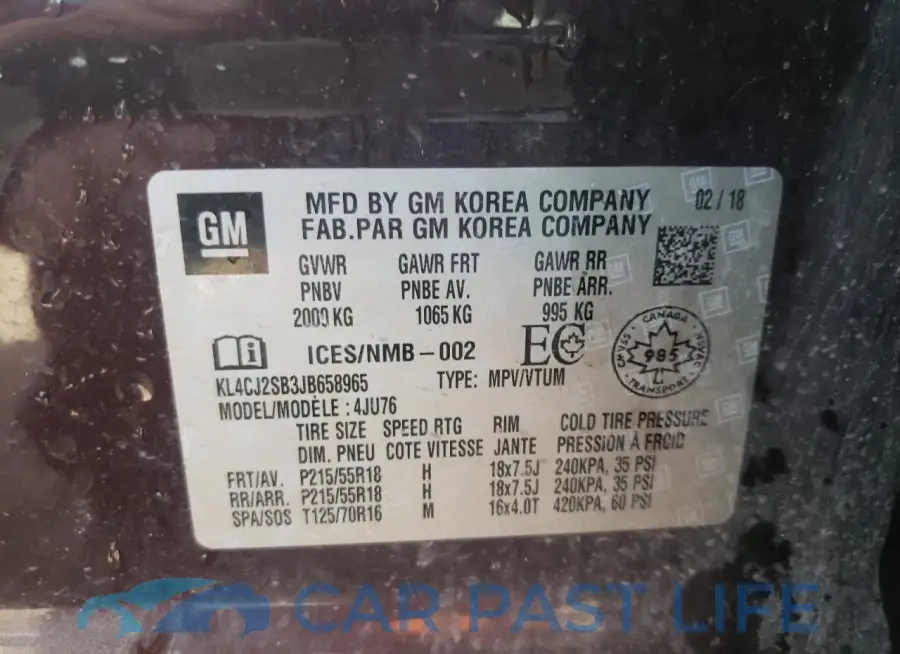 KL4CJ2SB3JB658965# 13