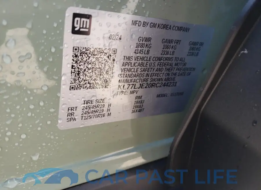 KL77LJE20RC244231# 12