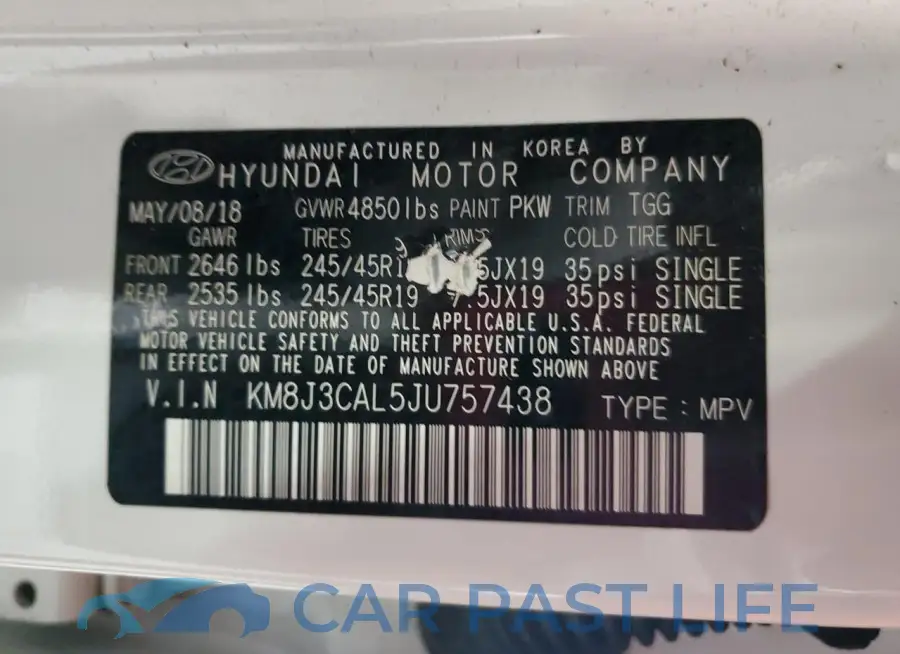 KM8J3CAL5JU757438# 13