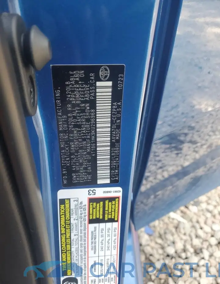 4T1B61HK9KU296968# 12
