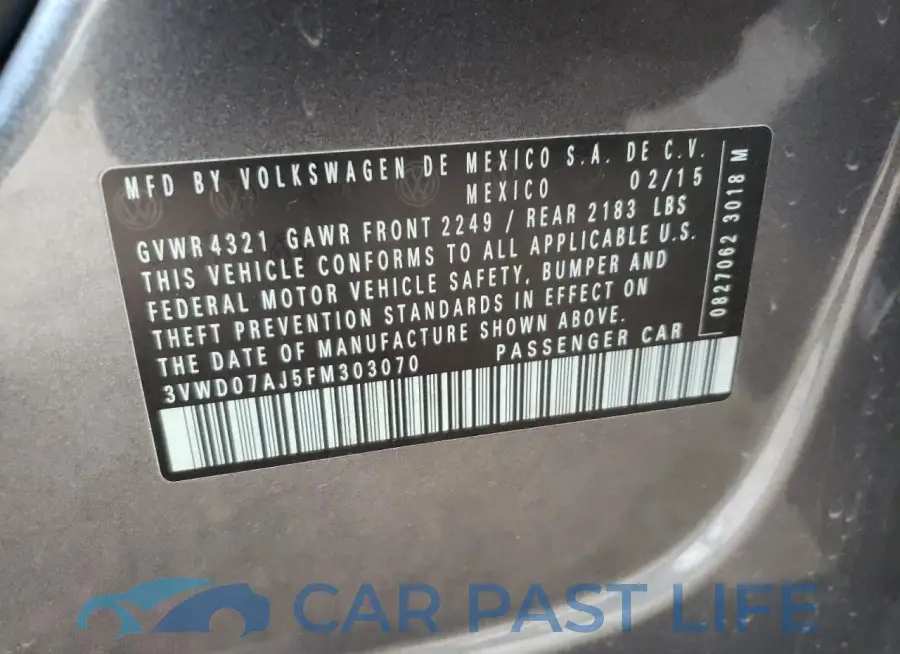3VWD07AJ5FM303070# 12