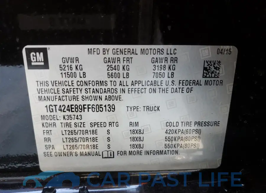 1GT424E89FF605139# 12