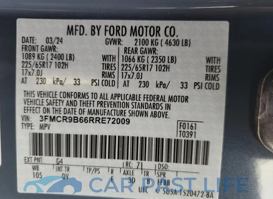 3FMCR9B66RRE72009# 13