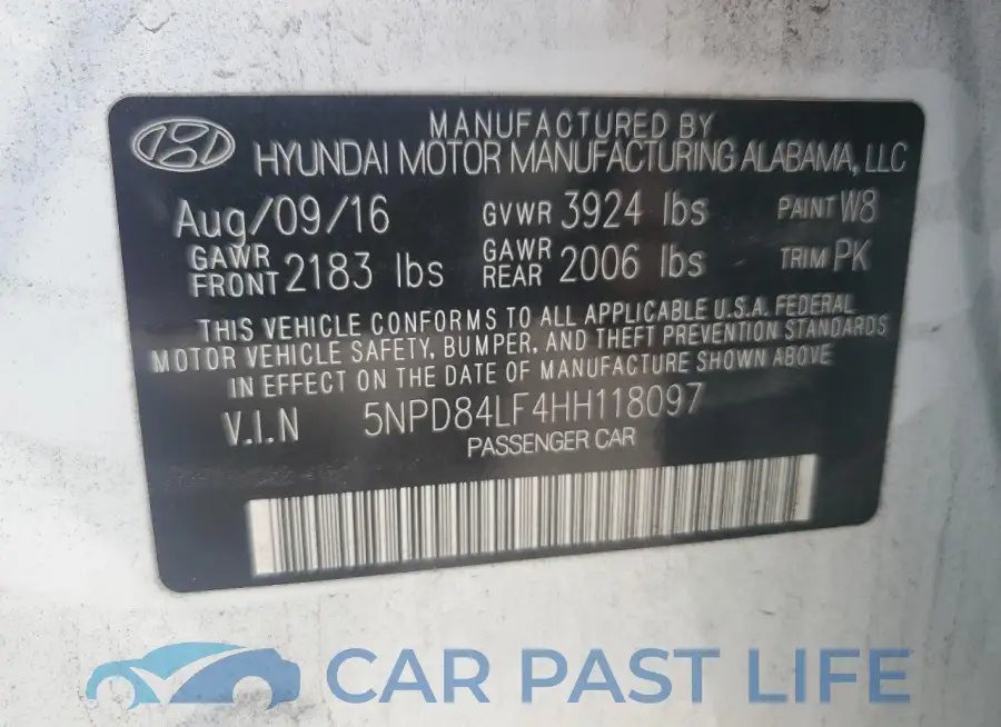 5NPD84LF4HH118097# 12