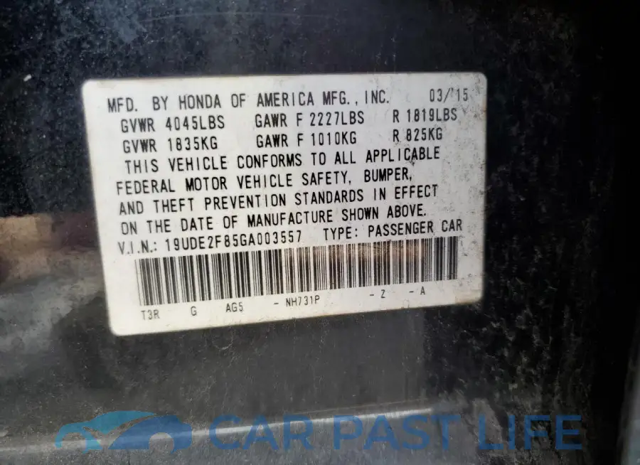 19UDE2F85GA003557# 13