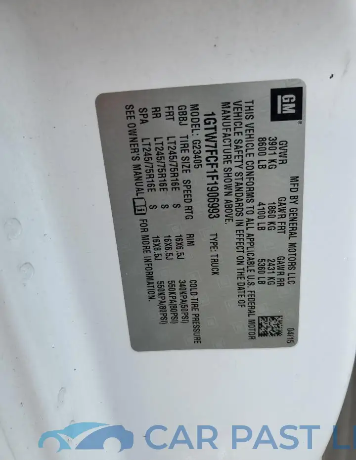 1GTW7FCF1F1906993# 14