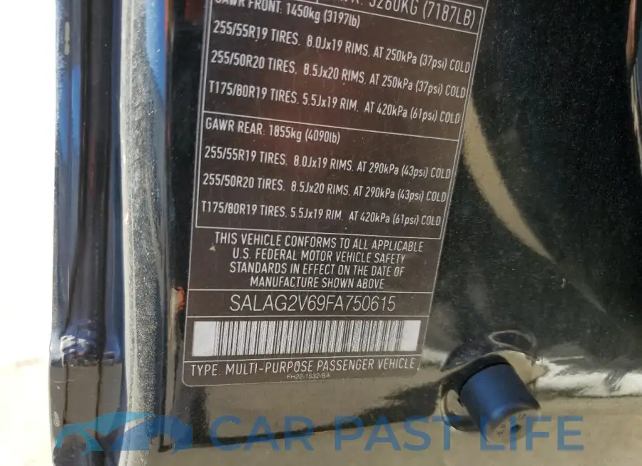 SALAG2V69FA750615# 13