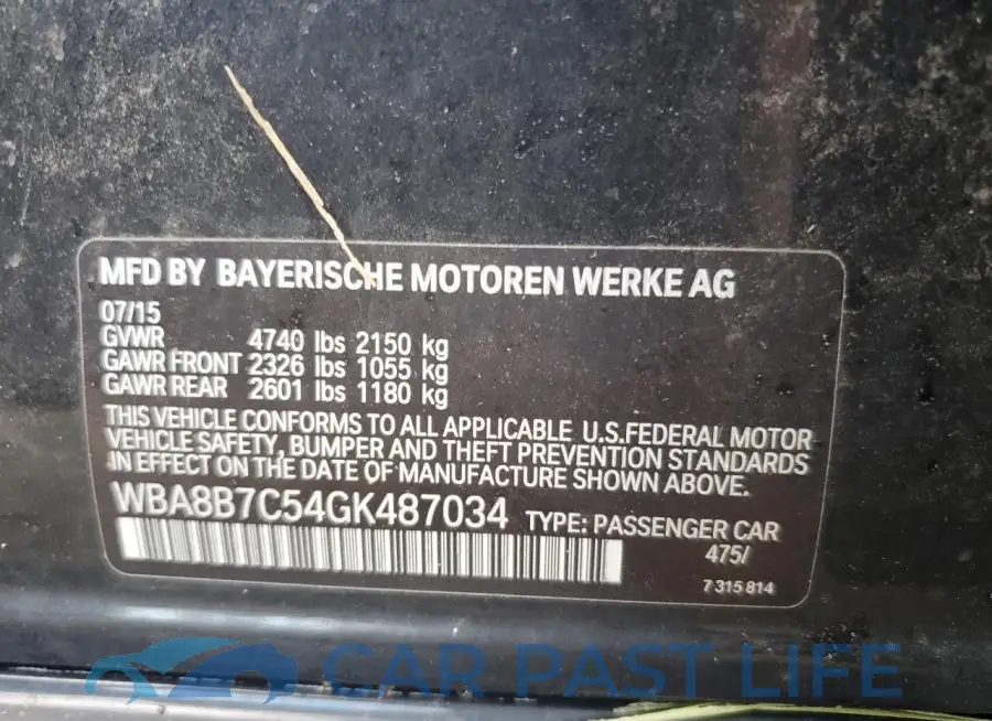 WBA8B7C54GK487034# 12