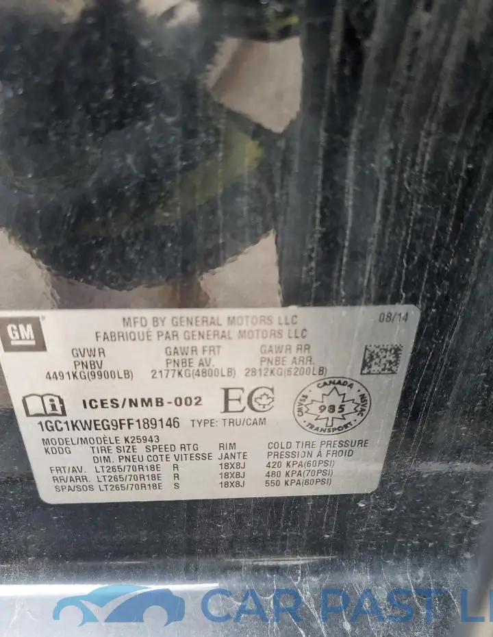 1GC1KWEG9FF189146# 12