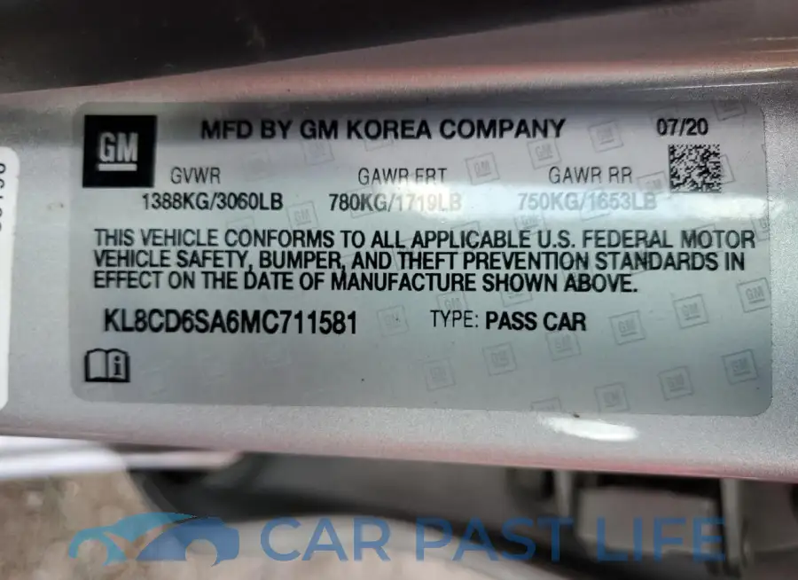 KL8CD6SA6MC711581# 12