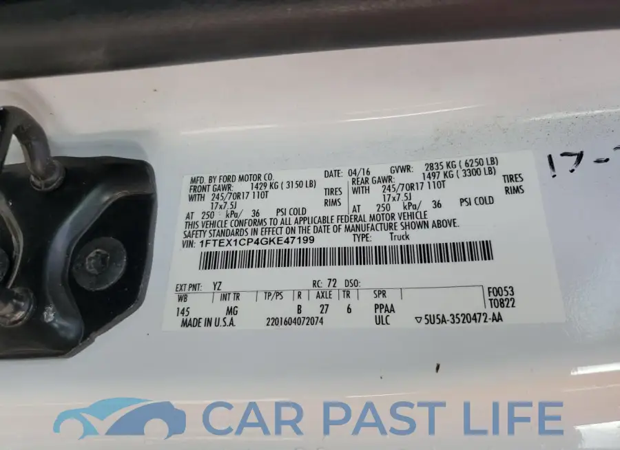 1FTEX1CP4GKE47199# 12