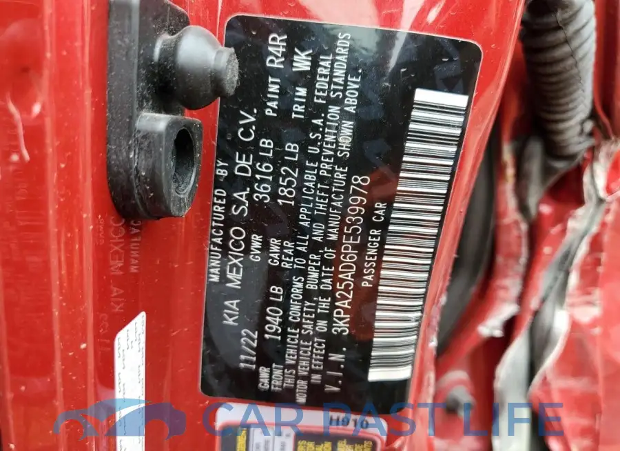 3KPA25AD6PE539978# 12