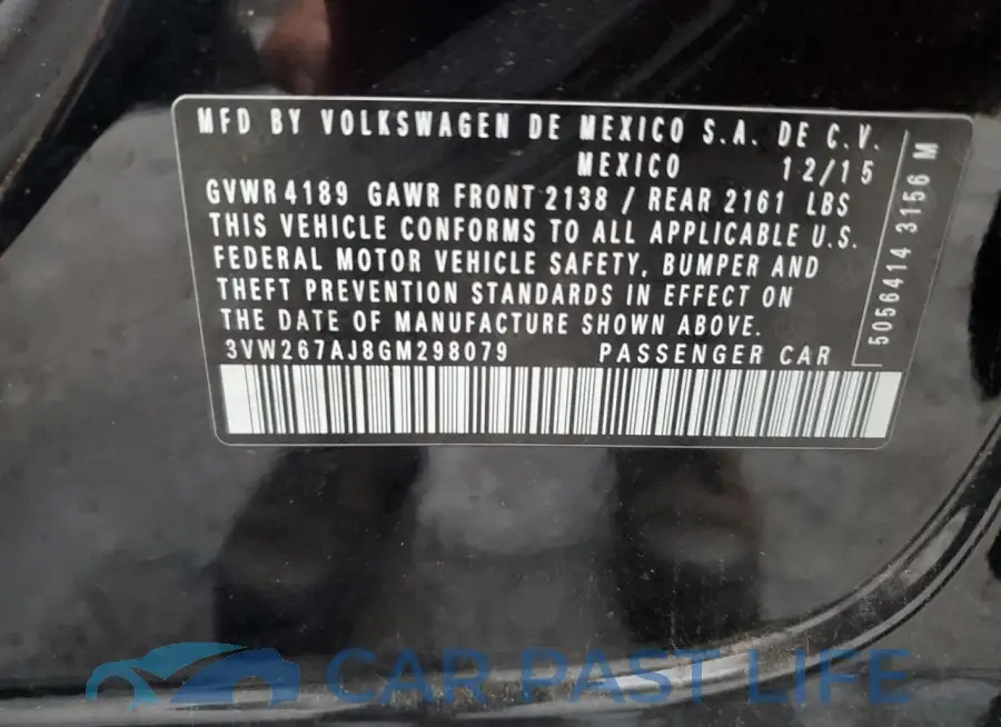 3VW267AJ8GM298079# 13