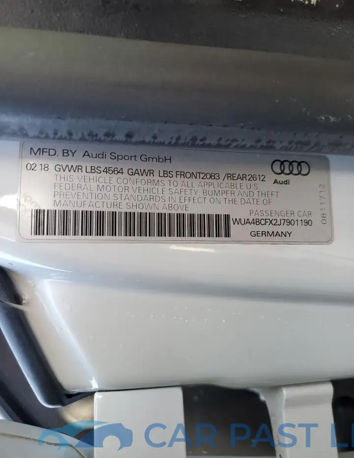 WUA4BCFX2J7901190# 13
