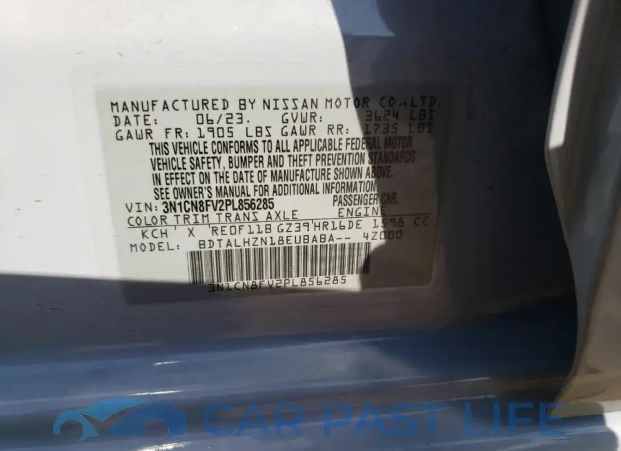 3N1CN8FV2PL856285# 12