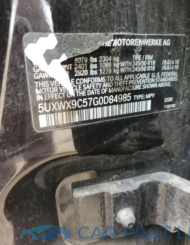 5UXWX9C57G0D84985# 13