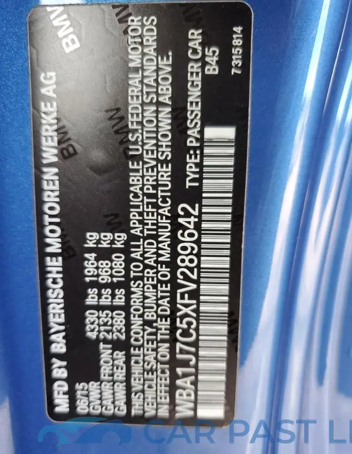 WBA1J7C5XFV289642# 12