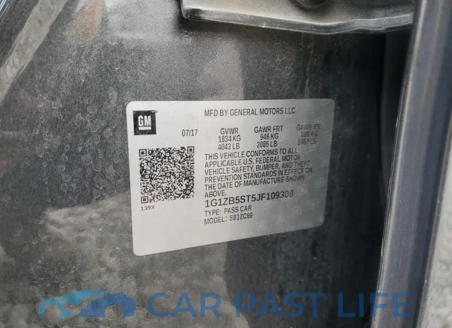 1G1ZB5ST5JF109308# 12