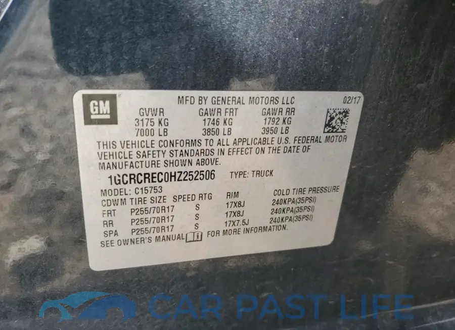 1GCRCREC0HZ252506# 12