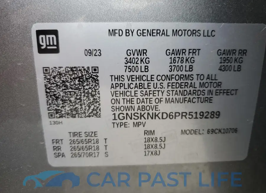1GNSKNKD6PR519289# 13